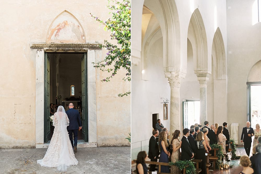 wedding villa cimbrone ravello, italy bride and groom 