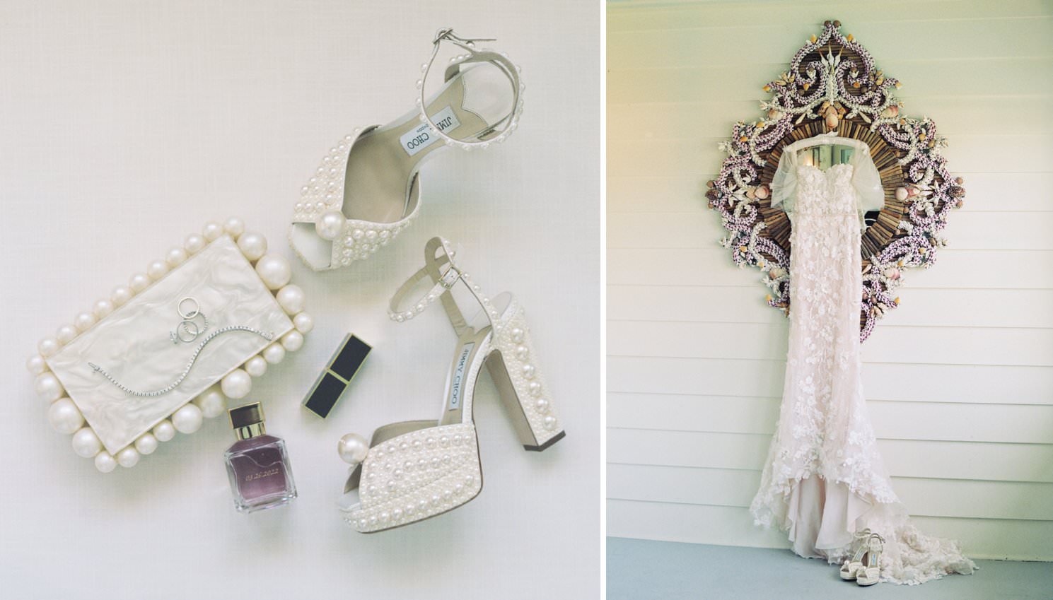 Montage-Palmetto-Bluff-Weddings-mira zwillinger dress, Jimmy Choo pearl wedding shoes, 